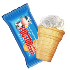 Мороженое пломбир ванильный в вафельном стаканчике ГОСТОВский 75 гр - Ашан